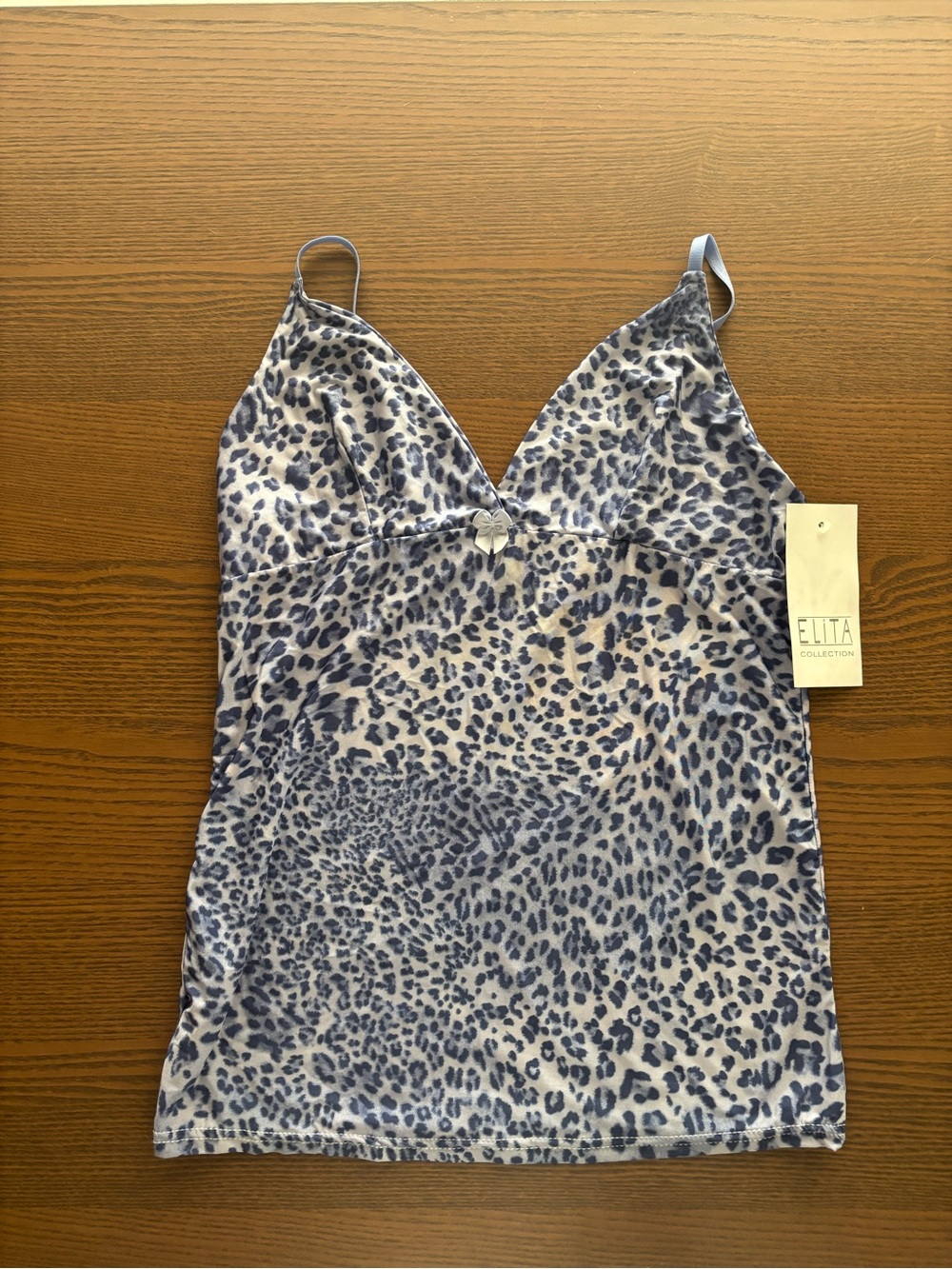 ELITA women’s blue leopard intimate top